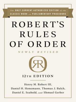 cover image of Robert's Rules of Order